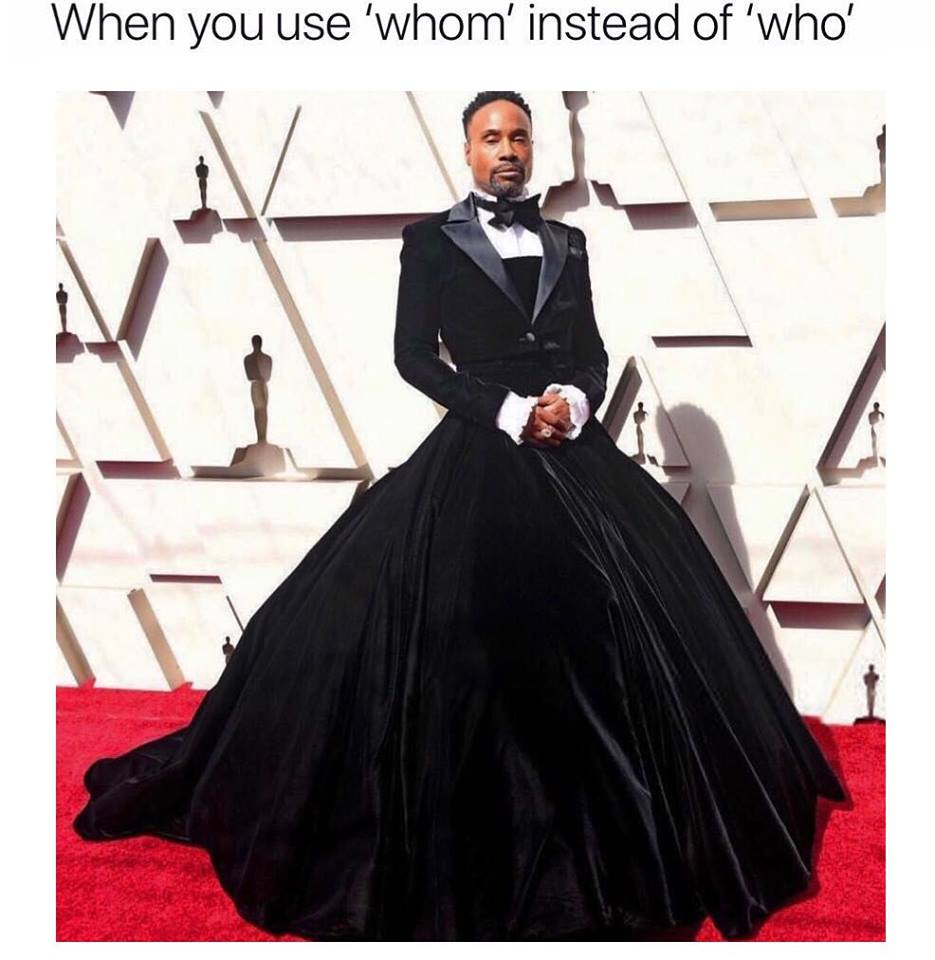 billy porter suit dress - When you use 'whom' instead of 'who'