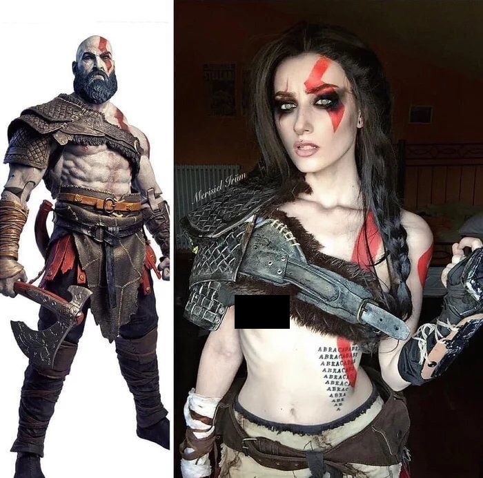 female god of war cosplay