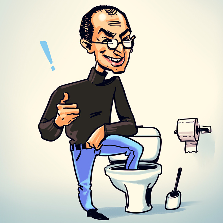 Steve Jobs relieved stress by stepping in company toilets.