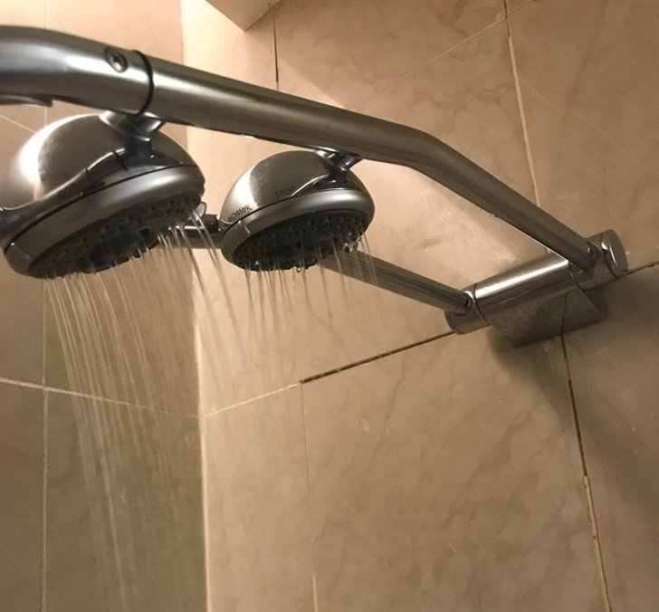 Cool shower in a hotel.