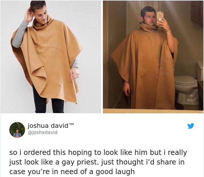 online vs reality shopping - joshua david so i ordered this hoping to look him but i really just look a gay priest. just thought i'd in case you're in need of a good laugh