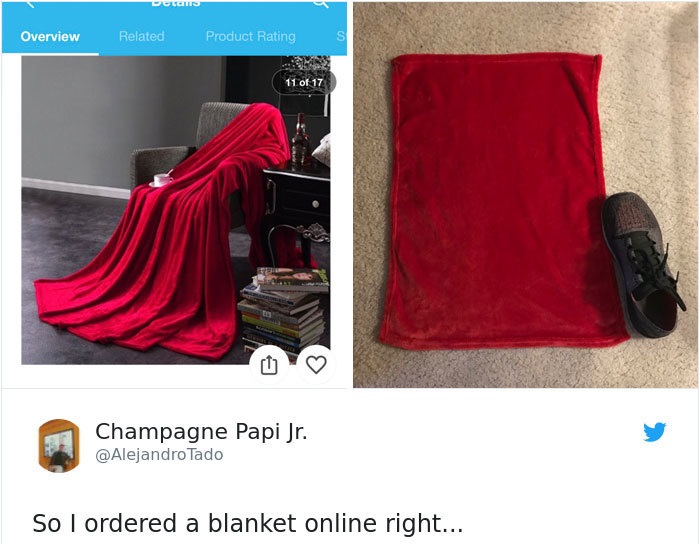 Online shopping - Uans Overview Related Product Rating s 11 of 17 Champagne Papi Jr. Tado So I ordered a blanket online right...
