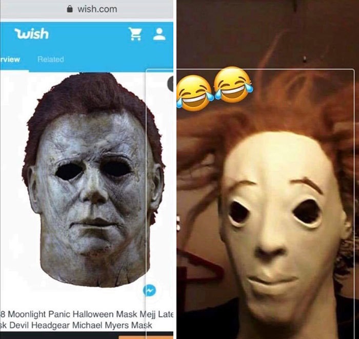 michael myers mask meme - wish.com wish rview Related 8 Moonlight Panic Halloween Mask Meji Late Ek Devil Headgear Michael Myers Mask