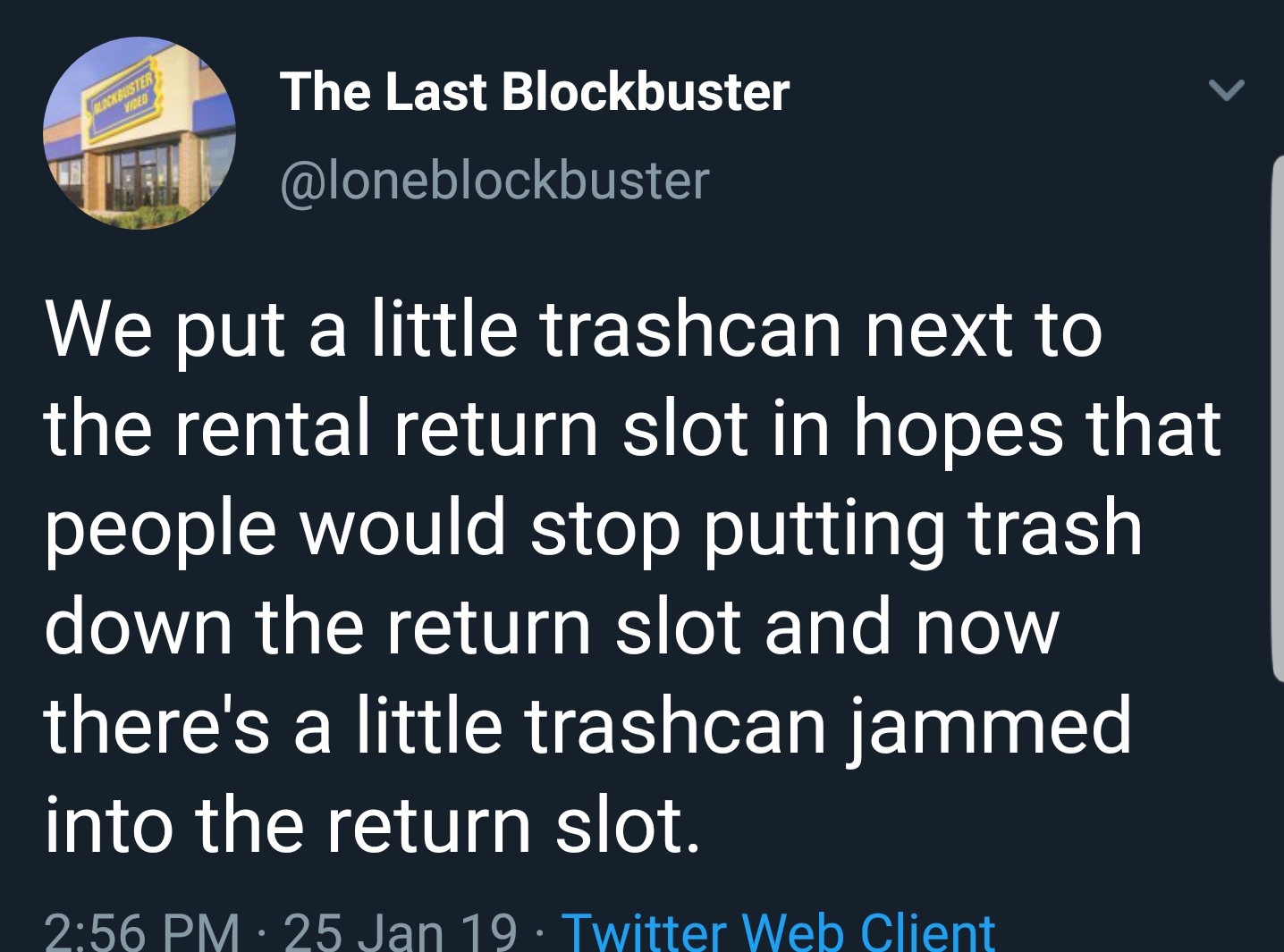 12 tweets from the last Blockbuster