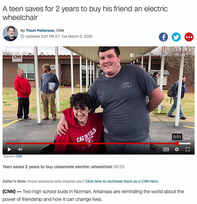 tanner wilson - A teen saves for 2 years to buy his friend an electric wheelchair By Thom Patterson, Cnn Updated Et, Tue Caddo Hiels School District Ca 8711 0 Source Cnn Teen saves 2 years to buy classmate electric wheelchair Editor's Note Know someone wh