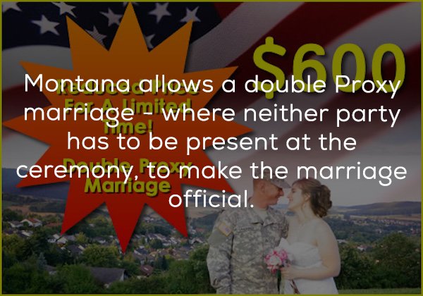 military proxy marriage - S600 Montand allows a double Proxy marriager where neither party has to be present at the ceremony, to make the marriage Marriage official.