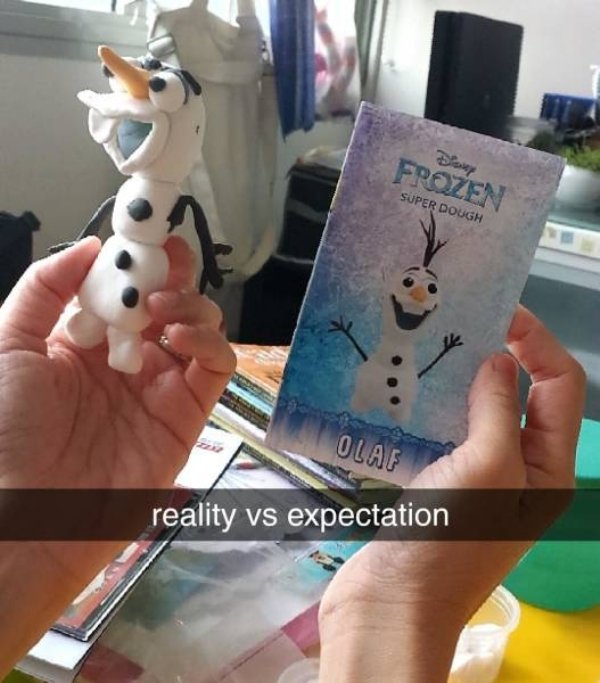 expectation vs reality stuffed toy - Frozen Super Dough Olaf reality vs expectation