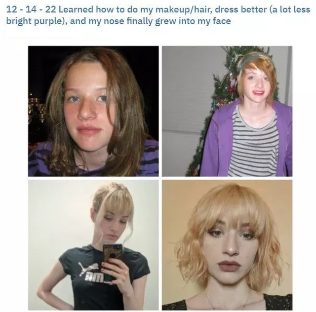 ugly women reddit - 12 14 22 Learned how to do my makeuphair, dress better a lot less bright purple, and my nose finally grew into my face