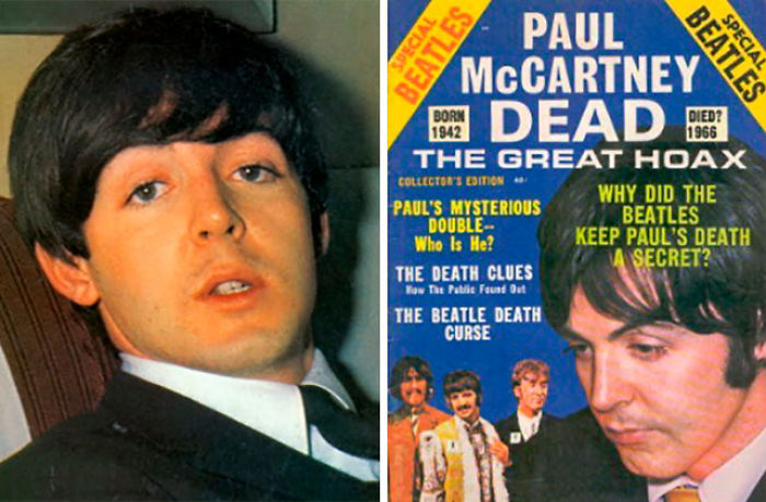 Paul McCartney died in 1969 and was replaced with a look-a-like.