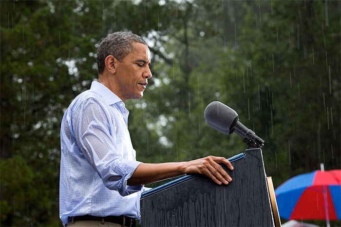 Barack Obama caused hurricane sandy by controlling the weather.