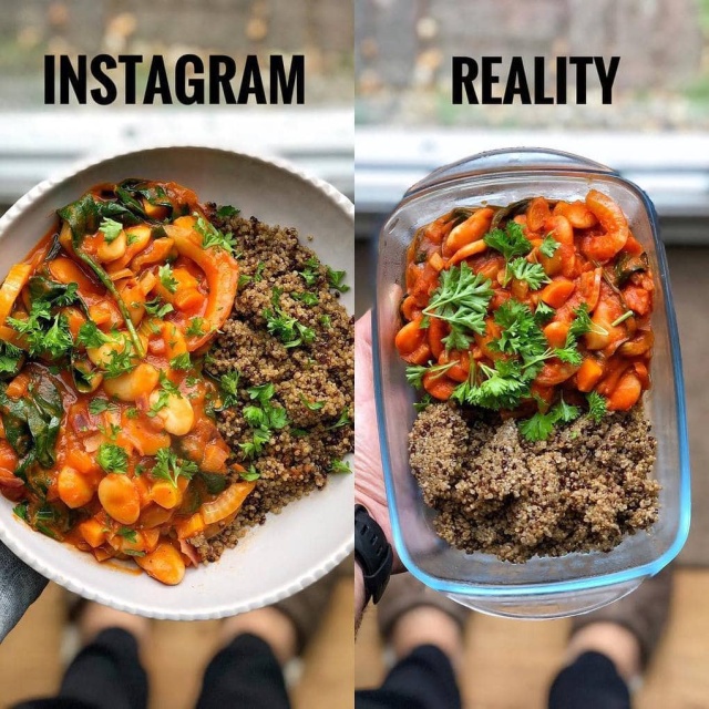 instagram vs reality food