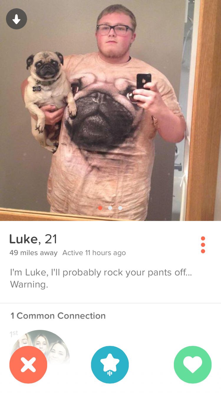 tinder - tinder profiles with pets - Luke, 21 49 miles away Active 11 hours ago I'm Luke, I'll probably rock your pants off... Warning. 1 Common Connection