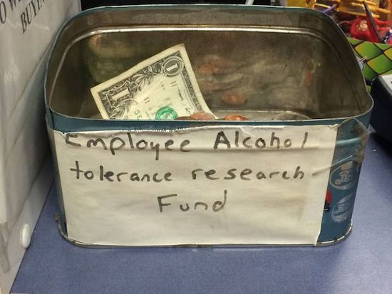 tip jar memes - An Employee Alcohol tolerance research Fund