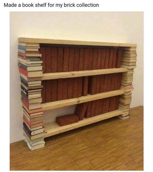 creative diy brick shelf - Made a book shelf for my brick collection