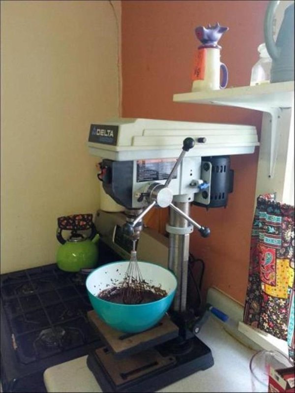 creative diy drill press kitchen mixer - Delta