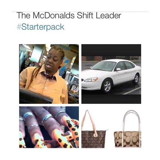 starter pack about McDonald's shift manager