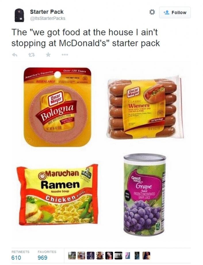 starter pack for the food you have at home