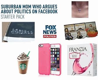 starter pack for white suburban moms on Facebook