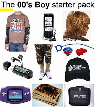 starter pack for boys in the 2000s
