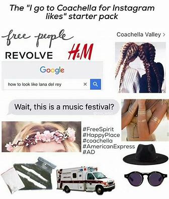 starter pack for people who go to Coachella to take pics