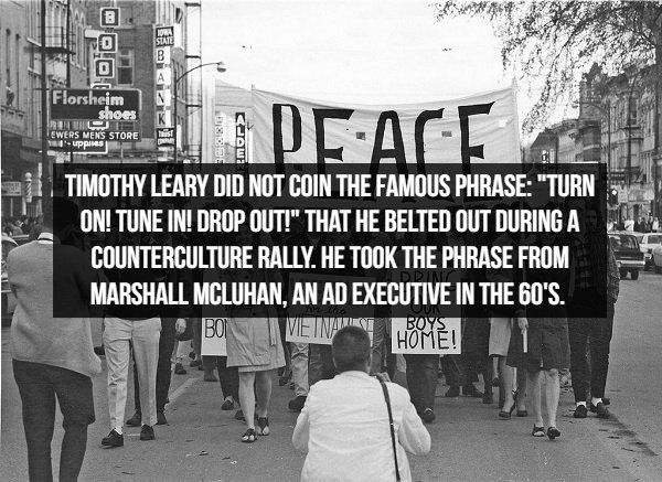 street - Boot Florsheim shoes Ewers Mens Store uppies Peace Timothy Leary Did Not Coin The Famous Phrase "Turn On! Tune In! Drop Out!" That He Belted Out During A Counterculture Rally. He Took The Phrase From Marshall Mcluhan, An Ad Executive In The 60'S.