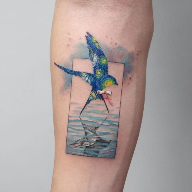 blue jay tattoo idea