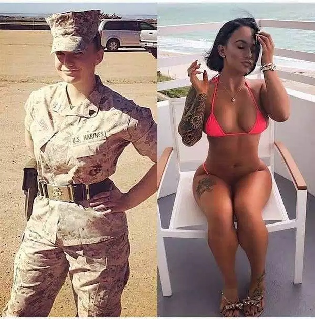 nude female marines