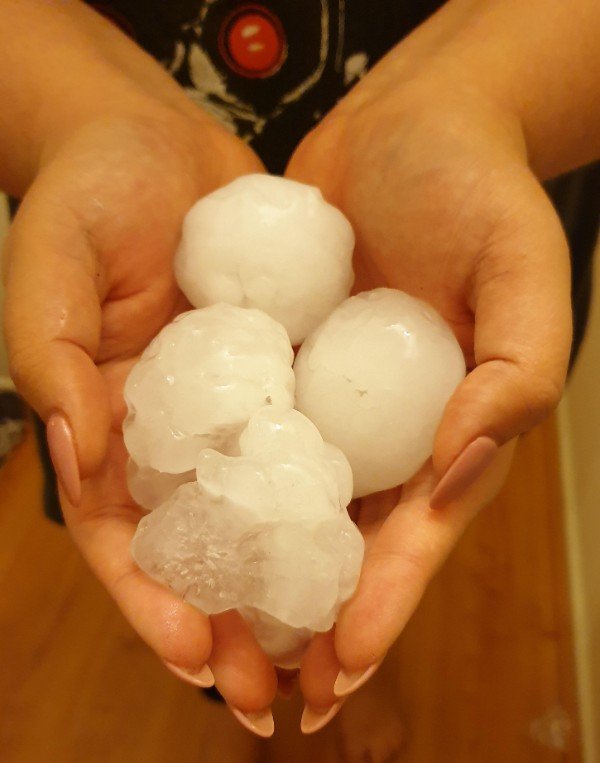 Scary hail stones.