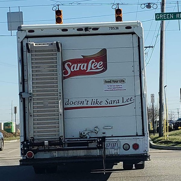 sara lee doesn t like sara lee - Green F O 70536 06 Saraee Feed Your Life doesn't Sara Lee.