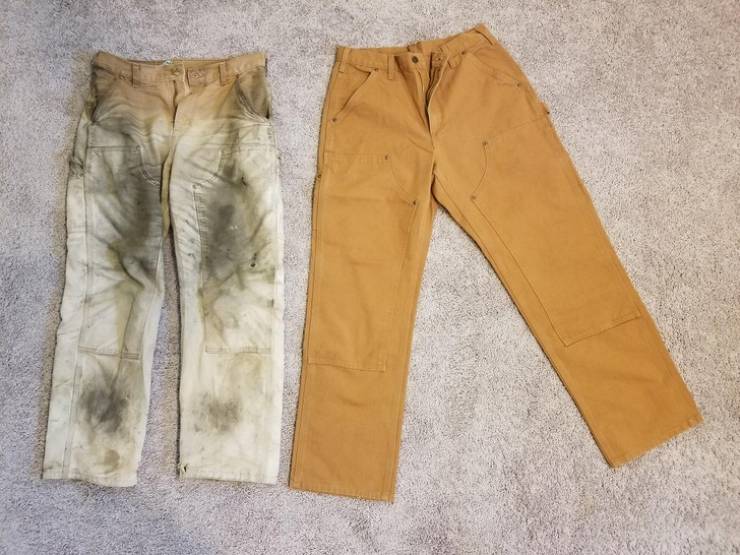 Old and new pants after 6 months of electrical work.