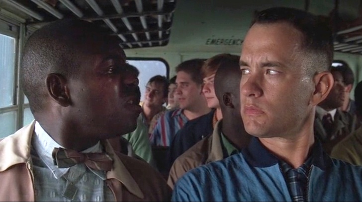 Tom Hanks and Mykelti Williamson in Forrest Gump 