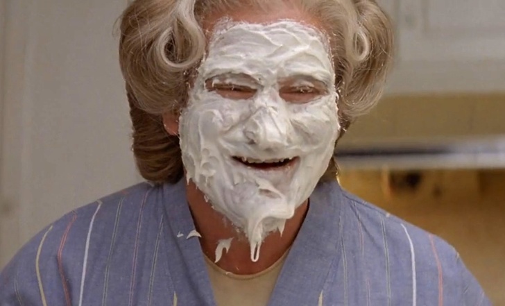 Mrs. Doubtfire - When the icing face mask started to melt, Robin Williams improvised all the jokes.