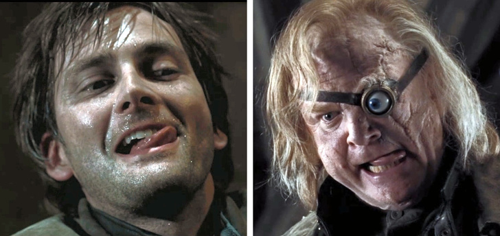 Harry Potter and the Goblet of Fire - Barty Crouch Junior imitating a snake's tongue was not in the script.