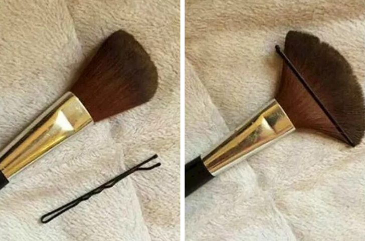 Use a bobby pin to make a makeup brush.