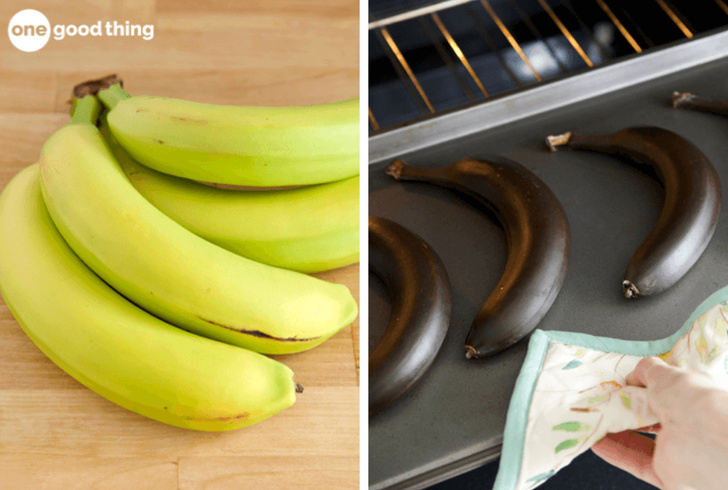 Heat bananas in the oven if you want to ripen them up.