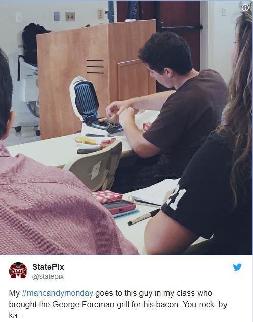 photo caption - State State Pix My goes to this guy in my class who brought the George Foreman grill for his bacon. You rock. by ka...
