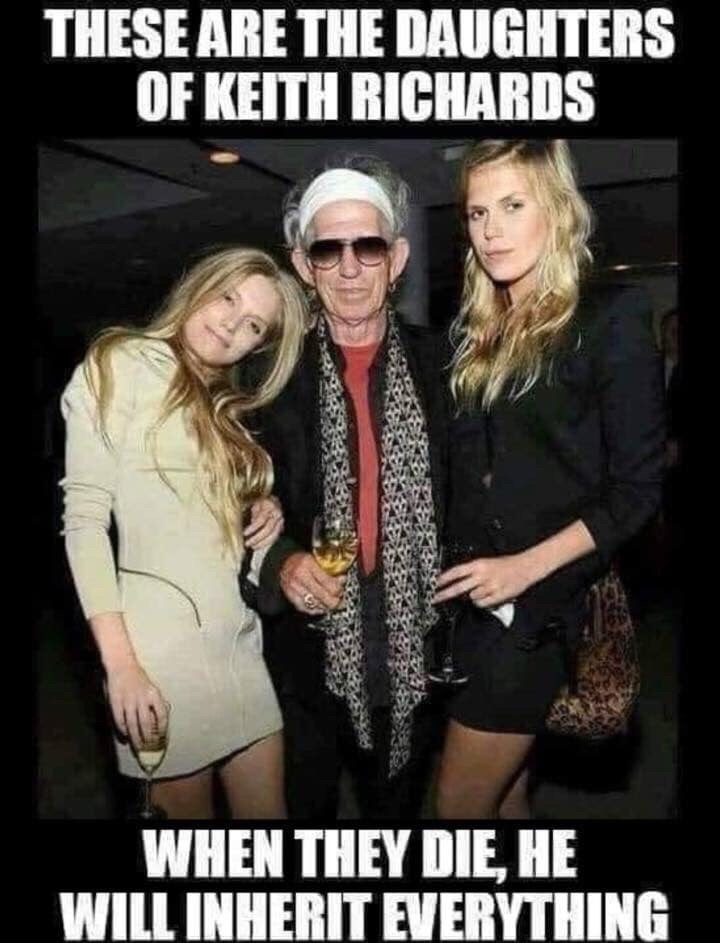 keith richards patti hansen - These Are The Daughters Of Keith Richards When They Die, He Will Inherit Everything