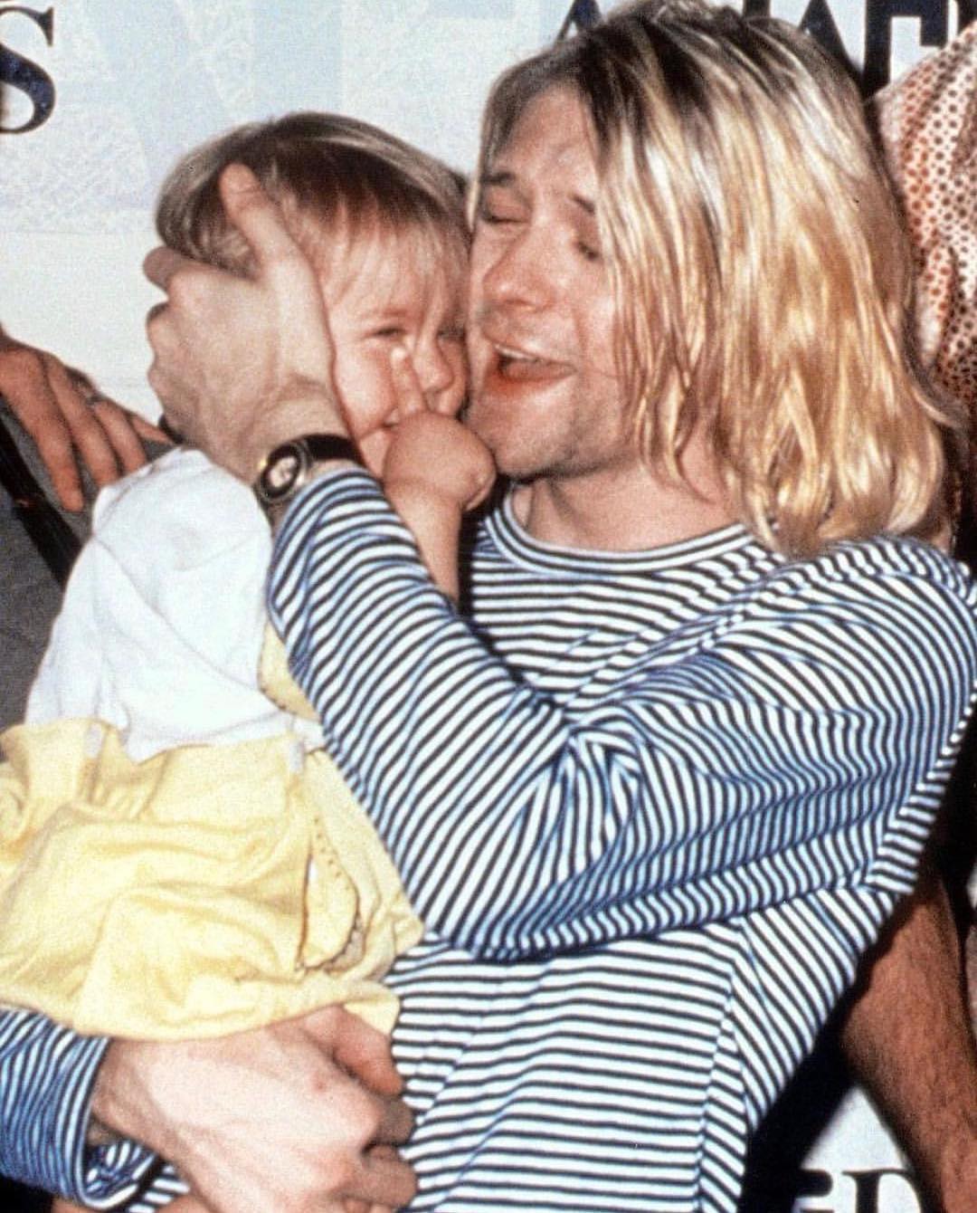Kurt Cobain and his daughter Frances Bean.