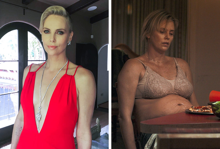 Charlize Theron gained 50 lbs for Tully.