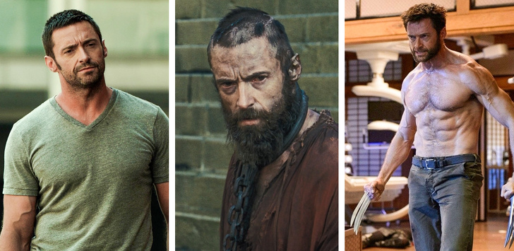 Hugh Jackman lost 33 lbs for Les Miseralbes, then gained muscle for The Wolverine.