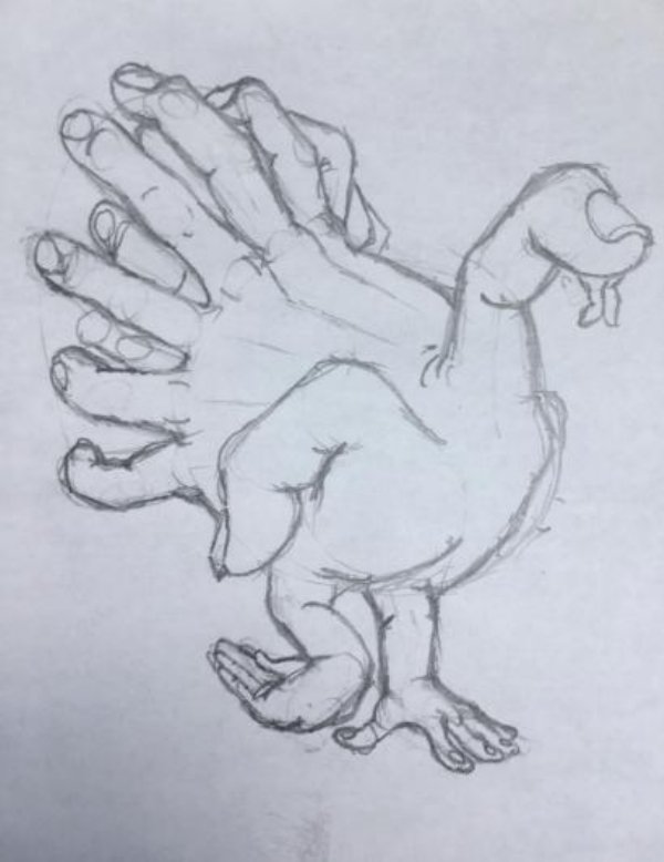 hand turkey drawing