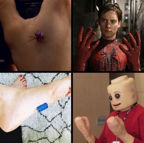 peter parker's spider bite meme
