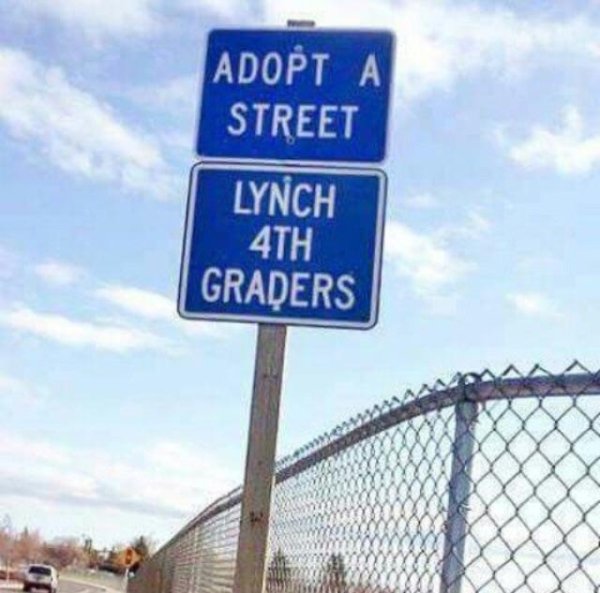 sign crappy design - Adopt A Street Lynch 4TH Graders