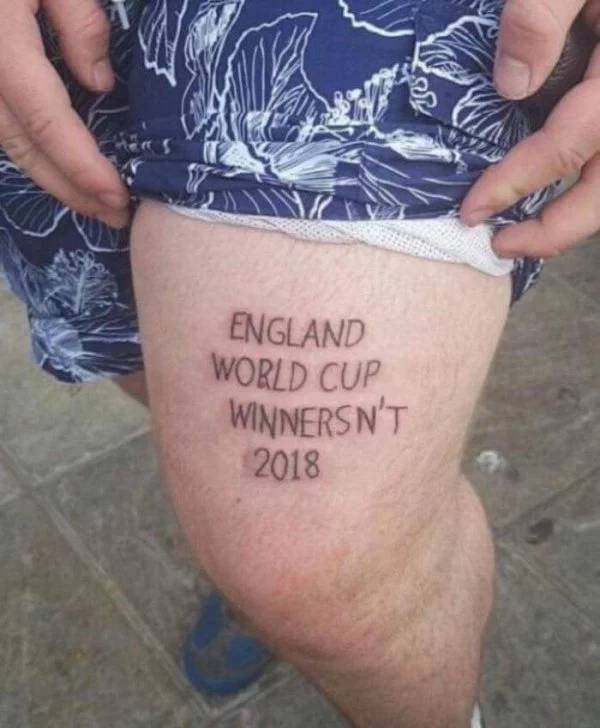 funny tattoos - England World Cup Winnersn'T 2018
