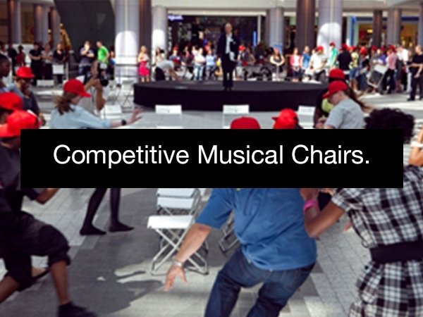 crowd - Competitive Musical Chairs.