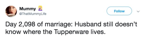 some people to cope meme - Mummy Day 2,098 of marriage Husband still doesn't know where the Tupperware lives.