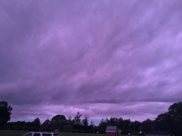 Sky turned purple after Hurricane Michael hit.