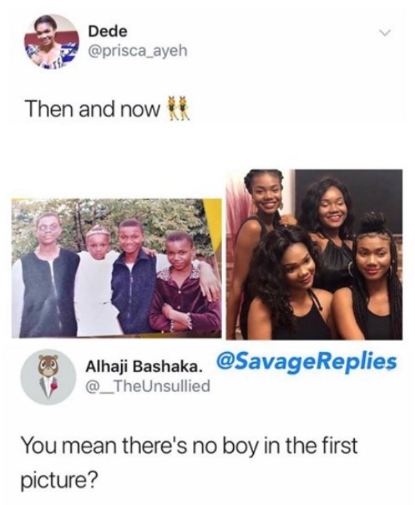 friendship - Dede Then and now it Alhaji Bashaka. You mean there's no boy in the first picture?