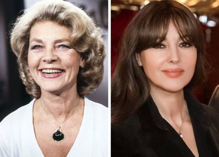 Lauren Bacall and Monica Bellucci, age 55