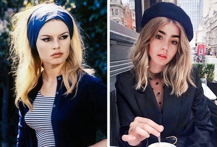 Brigitte Bardot and Lily Collins, age 29